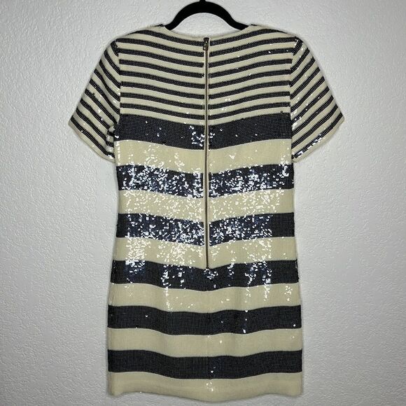 NWT VERONICA BEARD EVAN SEQUIN STRIPE TEE SHIRT DRESS Size 2 - Picture 8 of 16